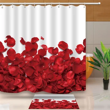 

Waterproof Bath Shower Curtains 3d Flowers Printing Custain for Bathroom High Quality Polyester Bath Screen Home Decoration