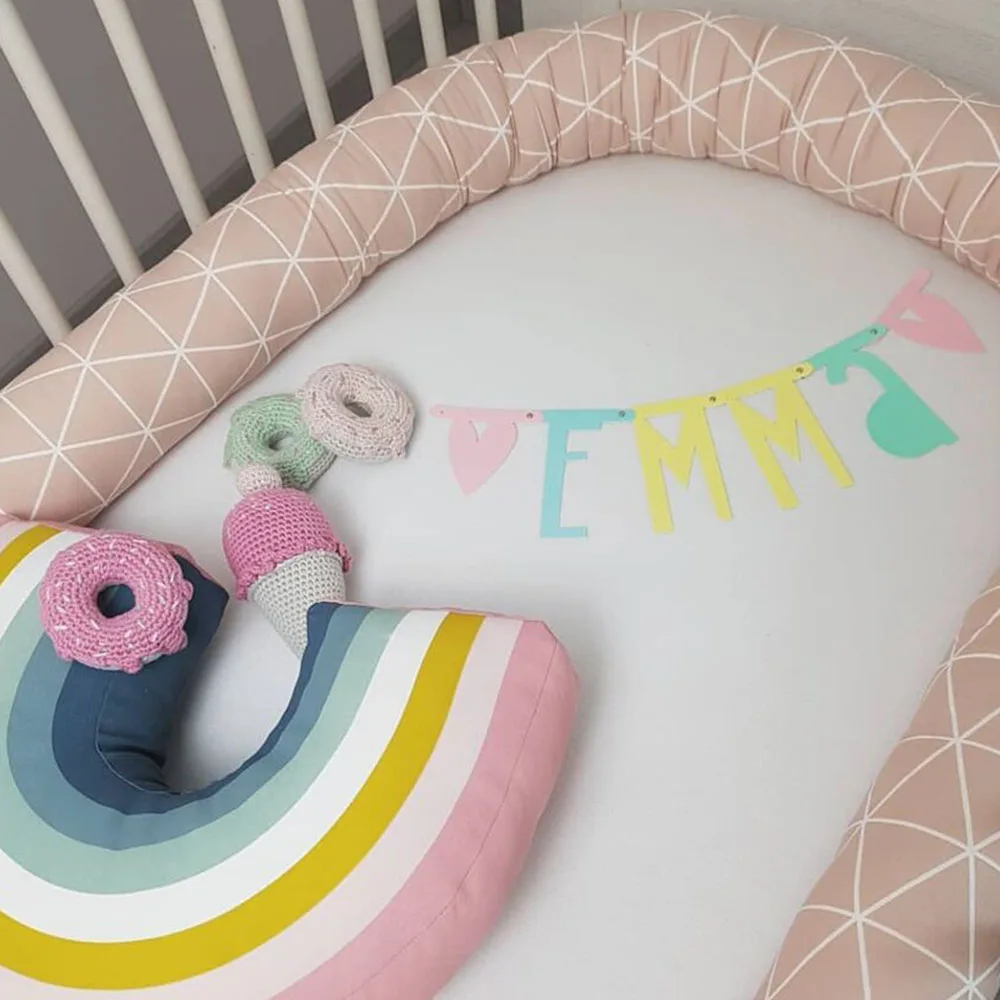 

2M Baby Bed Bumper for Newborn Crib Bed Safe Sleep Fence for Babies Newborn Crib Bumper Fence Protector Infant Room Decor HM0020