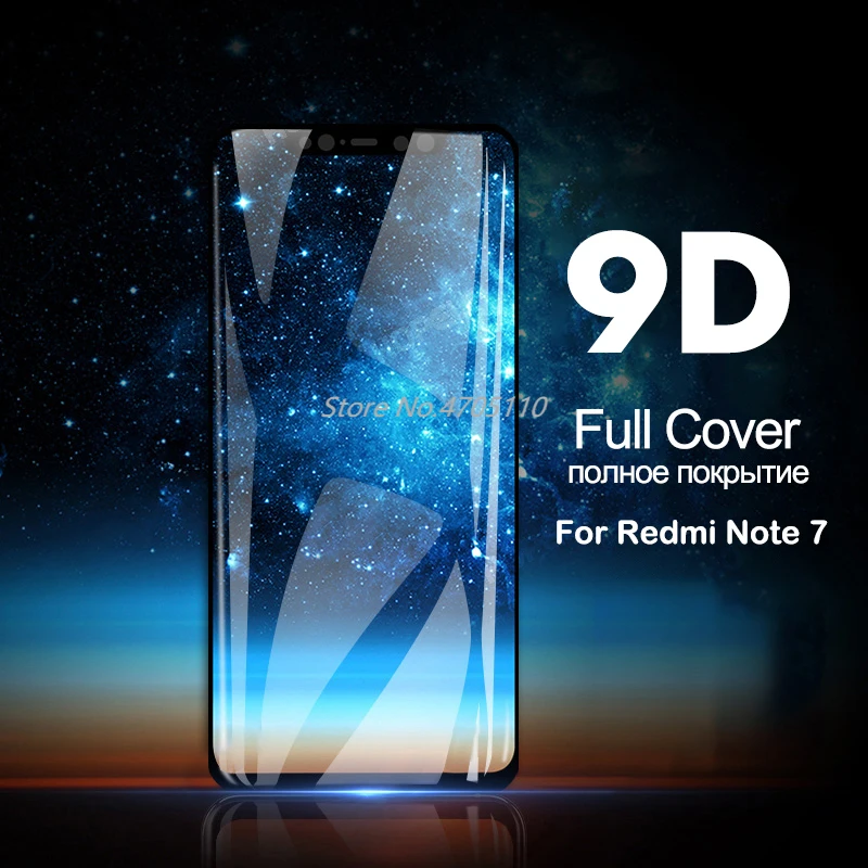 Закаленное стекло для Xiaomi Redmi Note 7 Защита экрана 9D полное покрытие 5 Plus 6A 6 Pro 5A