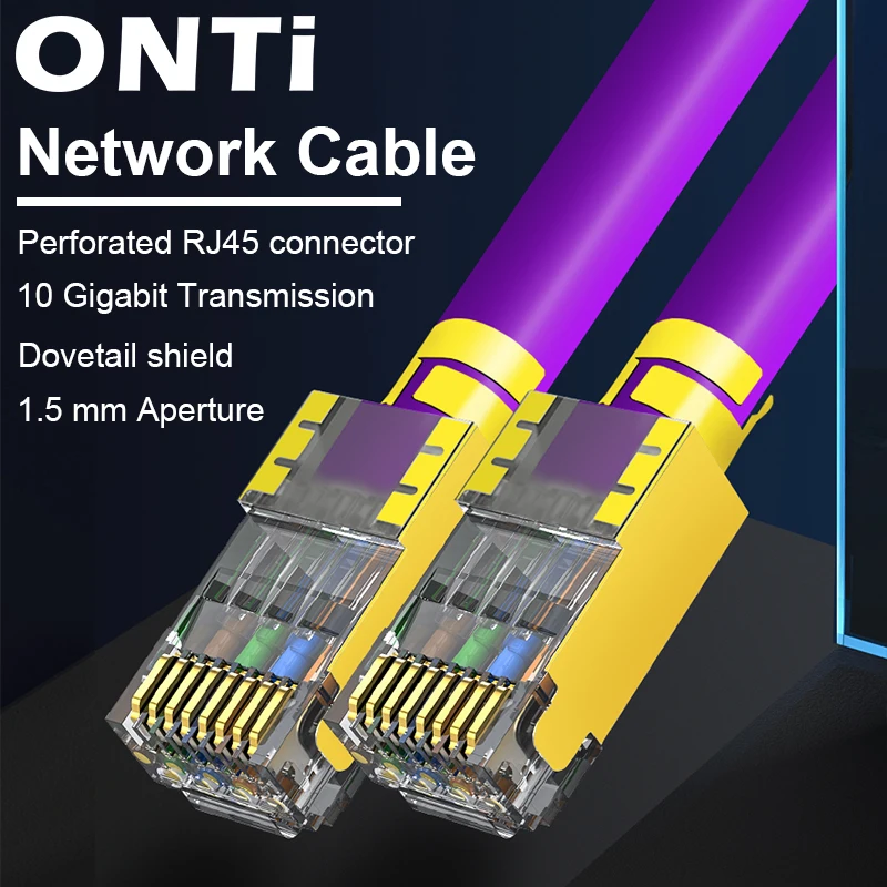 ONTi Ethernet Патч-Кабель CAT8/CAT7/CAT6A перфорированный RJ45 разъем S/SFTP двойной
