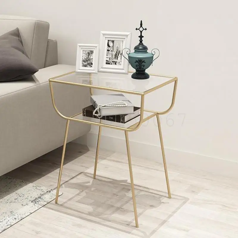 

Nordic Tea Table And A Few Modern Creative Simple Metal Gold Corner Sofa, Wrought Iron Ark Of Bedside Table Bedside Table