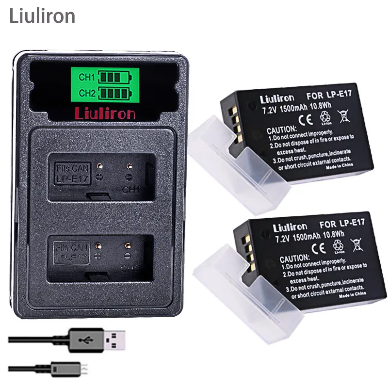 4x1500 мА/ч, LP-E17 LPE17 LP E17 Камера Батарея+ ЖК-дисплей Dual USB Зарядное устройство для цифровой однообъективной зеркальной камеры Canon EOS M3 M5 M6 750D 760D T6i T6s 800D 8000D поцелуй X8i