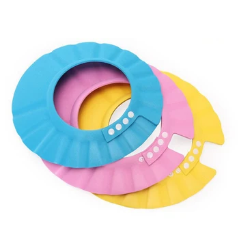 

Adjustable Baby Shower Caps Infant Kids Thickened Safety Soft Bath Shampoo Cap Waterproof Ear Protection Eye Children Hats