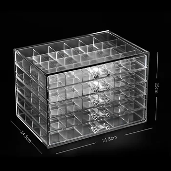 

Acrylic manicure decoration storage box 5layer120lattice drawer large capacity acrylic transparent removable desktop storage box