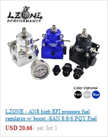 LZONE-DIY черный и красный fpr AN6 фитинг EFI регулятор давления топлива Универсальный с 2 шт нажимной замок шланга концевые фитинги и манометр