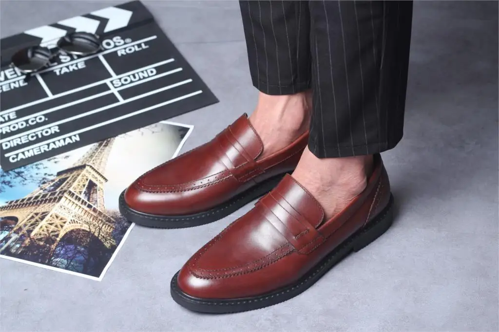 Eshine Guss/обувь в европейском и американском стиле; обувь в стиле ретро; обувь без застежки с резным узором; модная обувь в Корейском стиле с губкой для торта