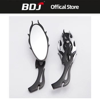 

BDJ For Harley Suzuki V-Star XVS 650 1100 Custom Silverado XV1600 Cruiser Chopper Motorcycle Chrome Rearview Mirror