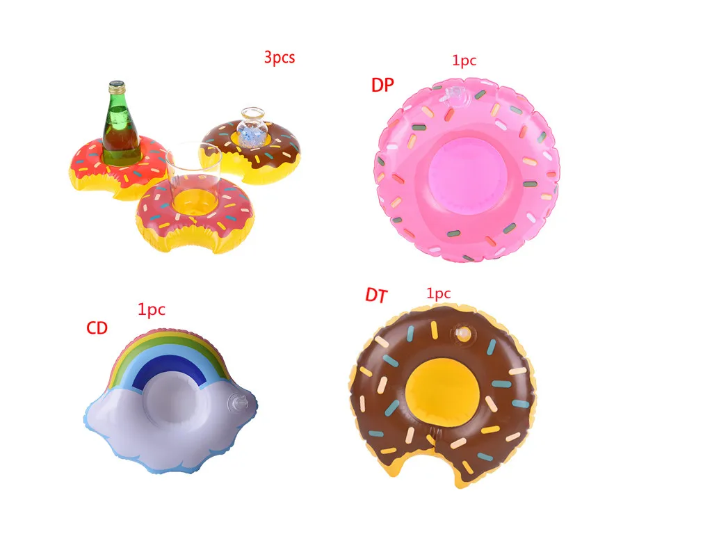 

3pcs/lot Floating Cup Holder Circle For Swimming Pool Party Decorations Donuts Inflatable Water Drink High Quality