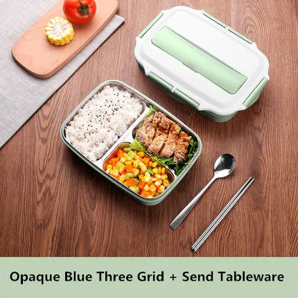 Opaque Green 3 grid ONEUP, переносная изолирующая коробка для ланча из нержавеющей стали, 304, японский офисный персонал, разделенная микроволновая печь с подогревом, Bento box - Цвет: Opaque Green 3 grid