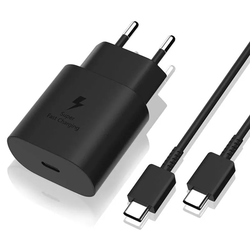 Samsung Note 10 Super Fast Charger Original 25W EU Fast charge adapter type C to type c cable For Galaxy S10 + Note 10 plus （5G） usb car charge Chargers