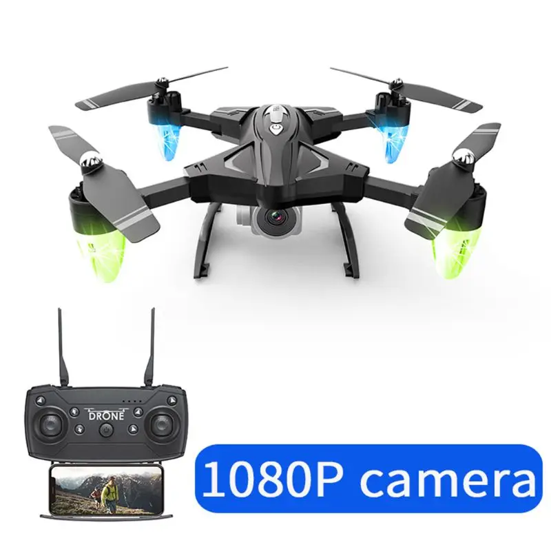 1080P F69 складной Радиоуправляемый вертолет Дрон HD камера 480 P/1080 P wifi FPV высота удержания Безголовый режим модель квадрокоптера - Цвет: 1080P