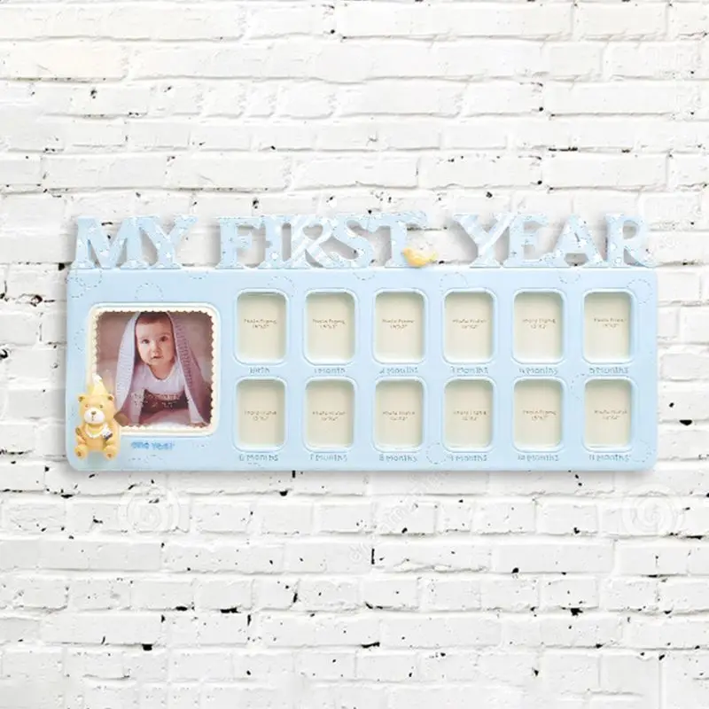  Handmade DIY Baby 12 Months Growth Record Commemorate Kids Growing Memory Gift Display Photo Frame