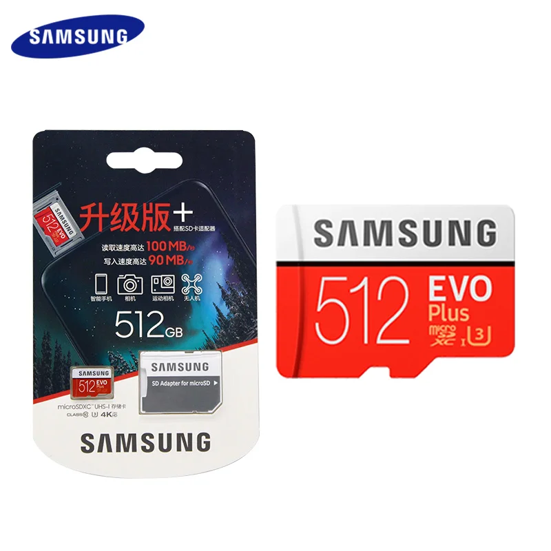 SAMSUNG оригинальный слот для карт памяти с высокой скоростью 100 МБ/с. EVO PLUS 256GB 128GB Microsd