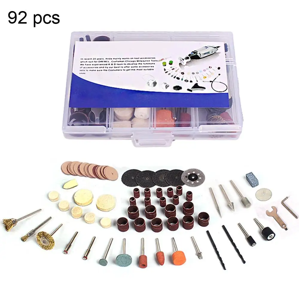 

92pcs Rotary Tool Accessories for Easy Cutting Grinding Sanding Carving and Polishing Tool Combination For Dremel
