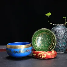 9,5 см аксессуары для буддизма тибетская медитация Чеканная миска милостыни Йога медная Звуковая Терапия Поющая чаша для чакры