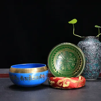 

9.5cm Arrivials Buddhism Accessory Tibetan Meditation Hammered Alms Bowl Yoga Copper Sound Therapy Chakra Singing Bowl