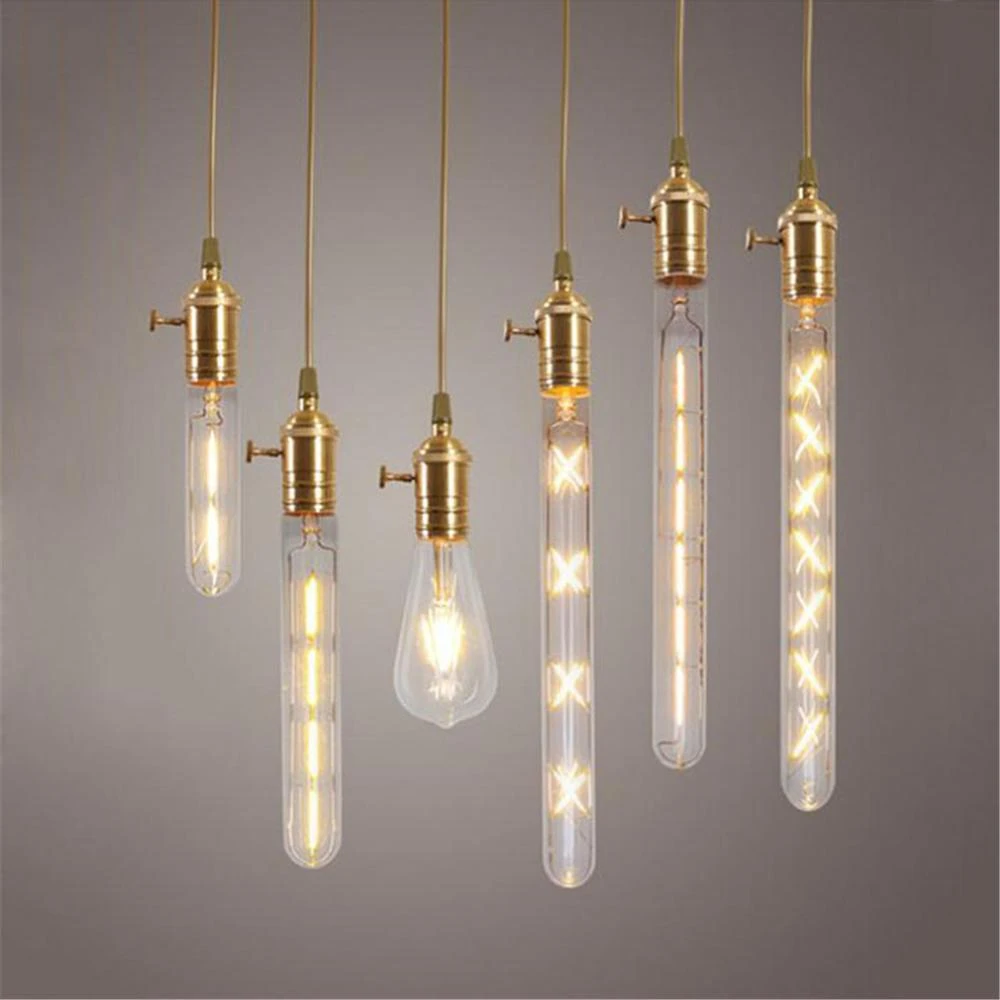 Vintage Filament Led Edison Bulb 2w 3w 4w 5w 6w 7w 8w E27 Decorative Long Tubular Lamp Industrial Light Retro Screw Tube Incandescent Bulbs Aliexpress 
