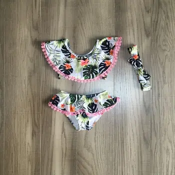 

baby girls swimsuit floral swimsuit kids bathing suit with headband