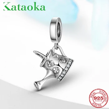 

Flower waterer Silver Cute Lovely Pendant Charm fit Original Bracelet for Women 925 Sterling Silver fine Jewelry Making