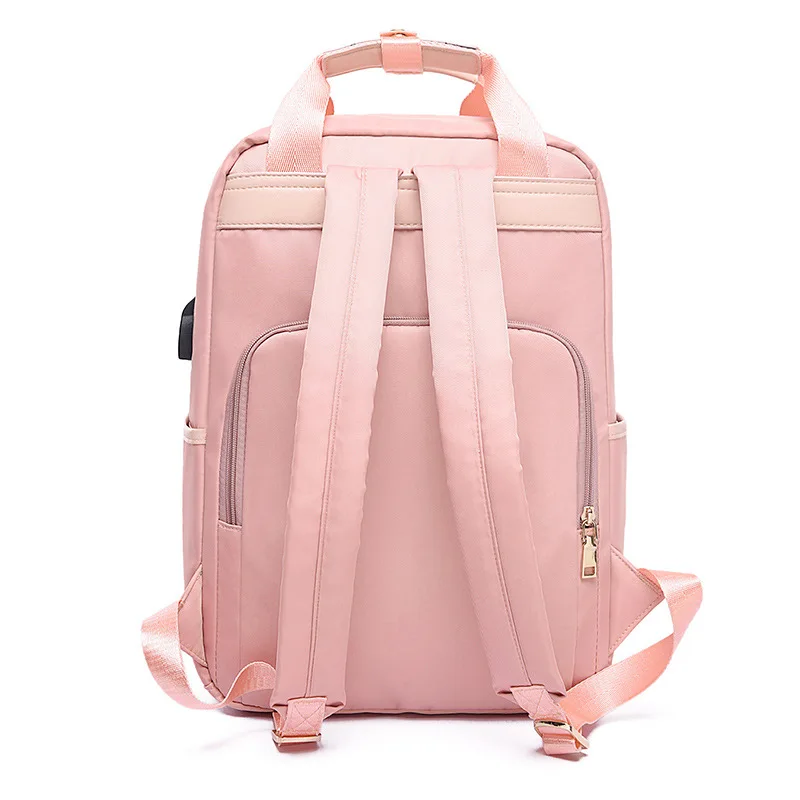 MoneRffi Waterproof Laptop Backpack Female Fashion Girl Backpack 13.3-15.6 inch Bagpack Women Oxford cloth Black Pink Backpack