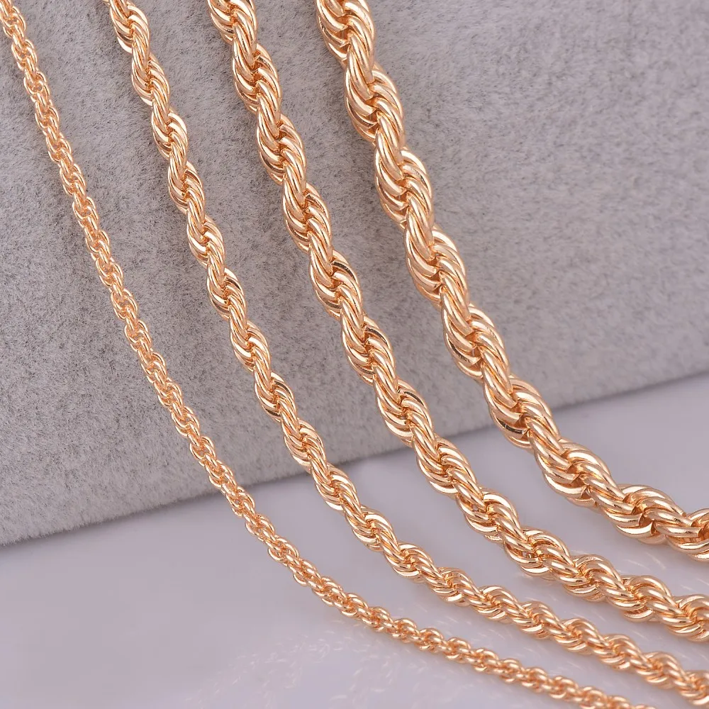 1Pc 3 Colors Rope Chain Necklace For Women Men Width 2mm 3mm 4mm 5mm DIY Jewelry Making for pendant necklace bracelet cuban necklaces,fashion necklace,pendant necklaces,metal necklace,rose gold necklaces,statement necklace,pendant necklace,sterling chain necklace