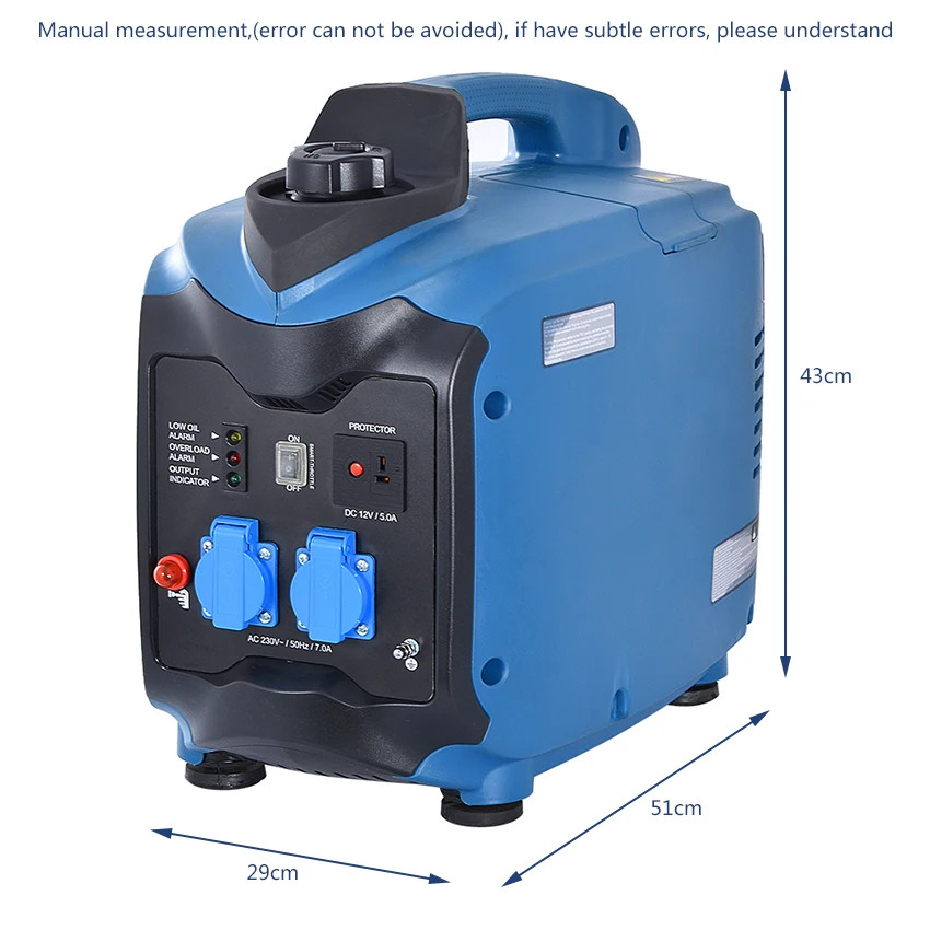 US $421.43 Hs2000t 2000w Portable Car Gasoline Generator 220v Electric Dc Inverter Generator Digital Gasoline Powered Engine Generator 32l