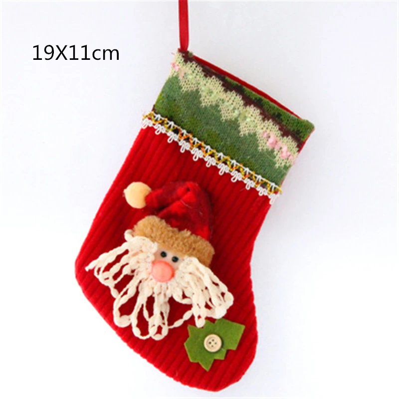 Christmas Stocking Socks Gift Bags Holder Personalize Pet Dog Cat Paw Xmas Tree Hanging Pendant New Year Decorations For Home - Цвет: J 19x11cm