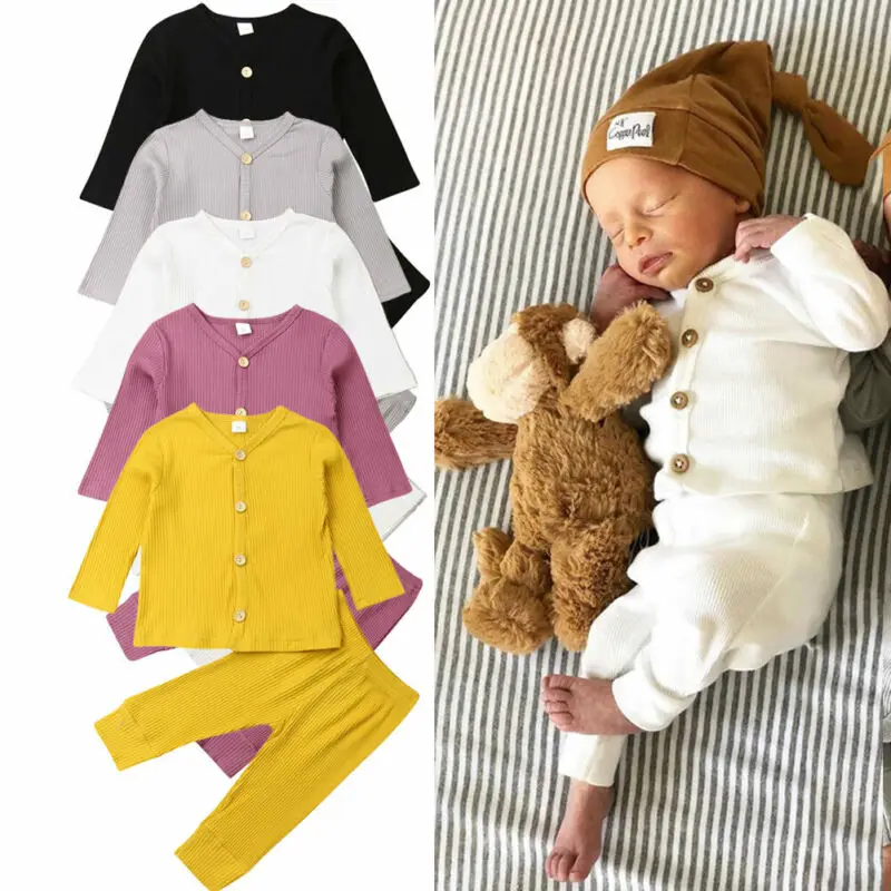 

Autumn Winter Clothes Infant Baby Girl Boy Clothes Knitted Long Sleeve Tops Pants Cotton Clothes Set 0-24 months