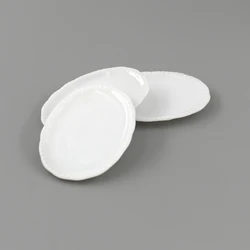 3Pcs 1/12 Dollhouse Miniature Accessories Mini Ceramic Food Plate Simulation Kitchen Dish Model Toys for Doll House Decoration