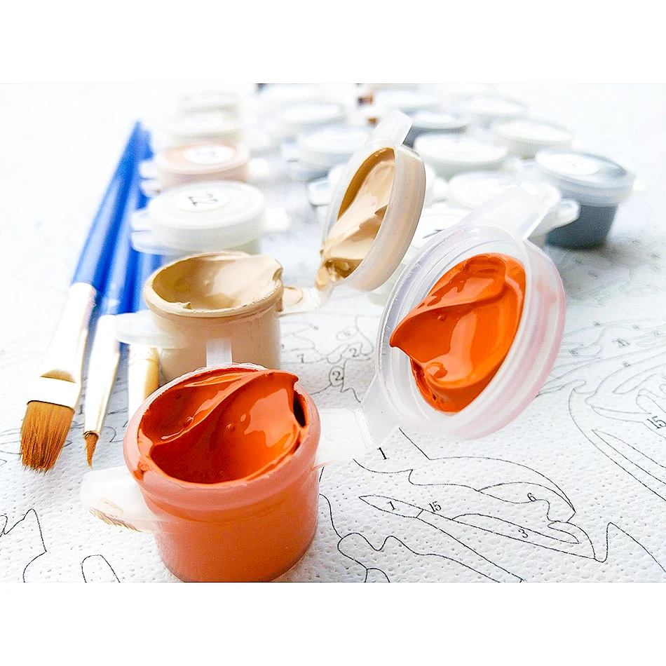 CHENISTORY Frame Diy Paint By Numbers Kits Acrylic Wall Art Home Decors Moon Landscape Modern Coloring By Numbers For Diy Gift