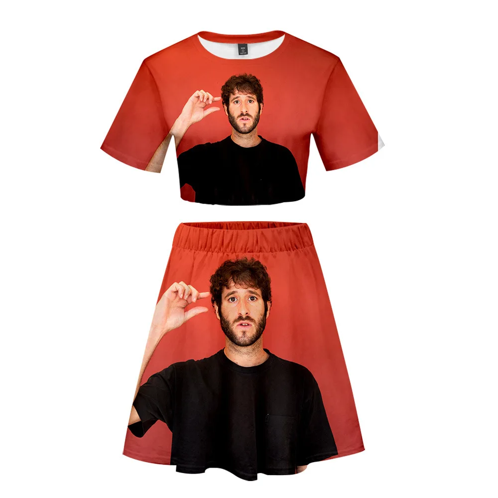 AliExpress стиль Lil Dicky Rap певица женская Повседневная 3D цифровая Короткая юбка комплект