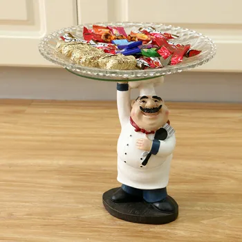 

European chef holding candy tray creative living room fruit restaurant cash register multi-functional dinner plate