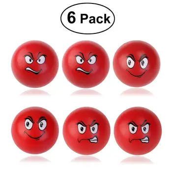 

6pcs Small Face Squeeze Ball Stress Relax Emotional Toy Ball Gift Soft Foam Ball Ball Toys