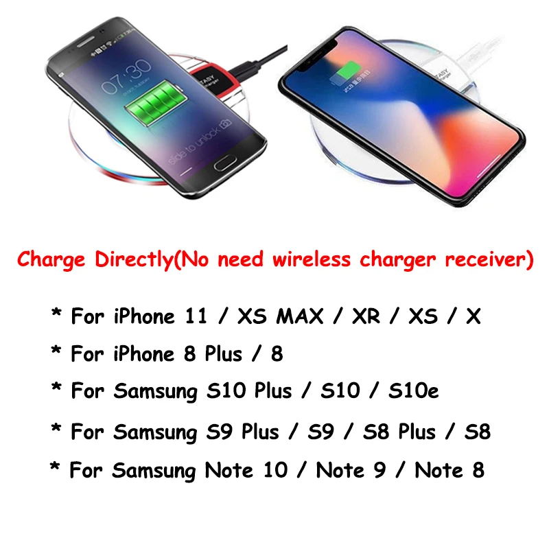 Wireless Charger Charging Pad For iPhone XS MAX XR X 8 Plus Case For Samsung S10 S9 S8 Plus Note 9 8 Chargeur Sans fil  Coque (2)