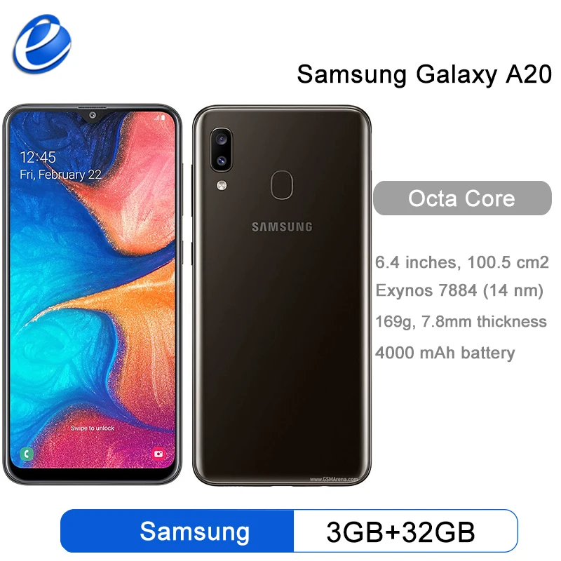 Смартфон Samsung Galaxy A20 разблокированный 4000 мАч 4G на базе Android мобильный телефон