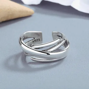 

Retro Vintage Silver Color Irregular Chains Rings For Women Girls Valentines Gifts Gothic Rings
