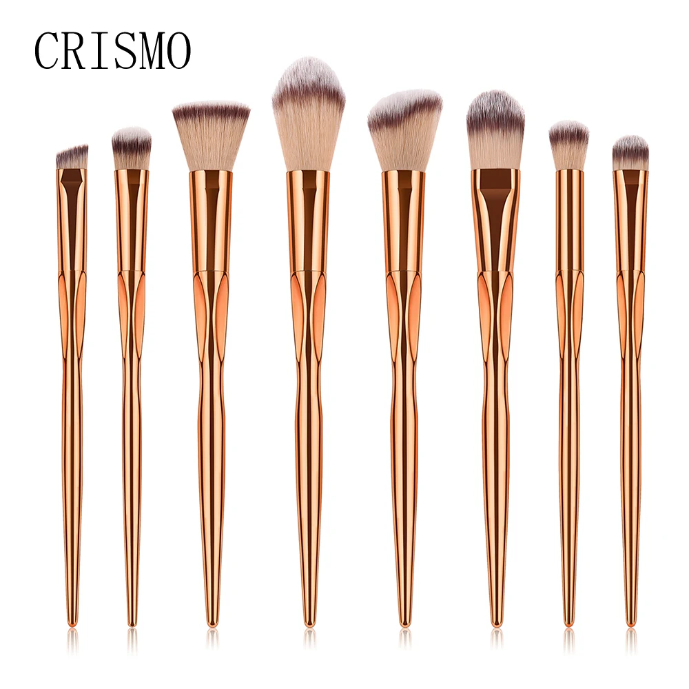 

CRISMO 8PCS Rose Gold Makeup Brushes Set Powder Foundation Eye Shadow Blush Cosmetics Beauty Brush Tool Kit Pinceaux Maquillage