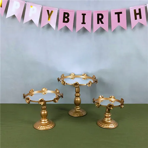8-12inch Tobs зеркало Золотая Хрустальная подставка для торта набор металла помадка кекс сладкий стол конфеты бар украшения стола - Цвет: 8-12inch