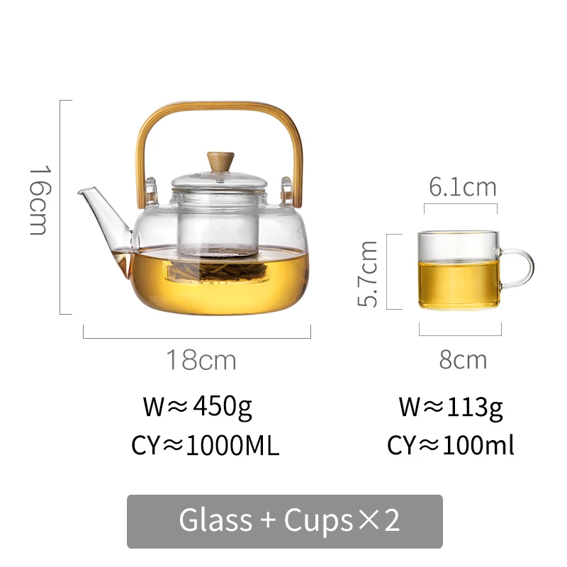 Glass with 2 cups