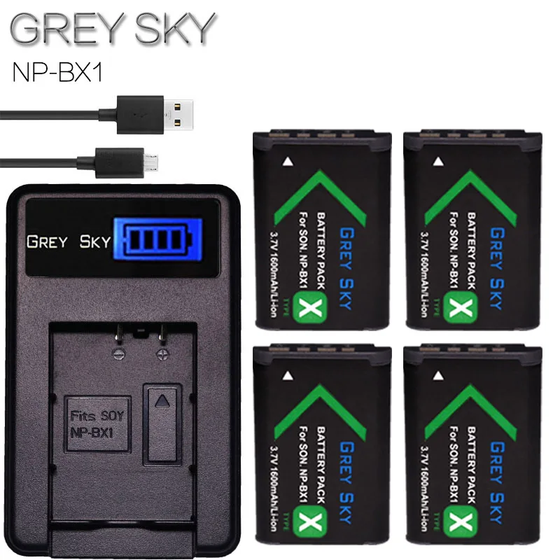 Аккумулятор на 1600 мА · ч для Sony NP BX1 аккумулятор + зарядное устройство ЖК дисплея