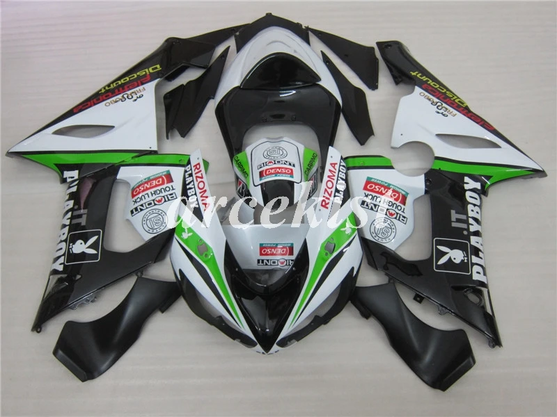 ABS мотоцикл обтекатели комплект подходит для kawasaki Ninja ZX6R 636 2005 2006 05 06 6R ZX-6R Кузов Набор зеленый черный белый