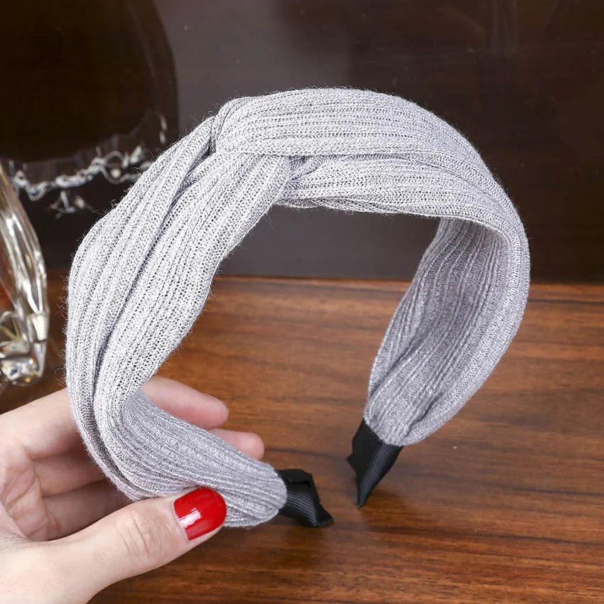Levao Solid Knitted Hair Band Headband for Women Hair Accessories Winter Knitting Hairband Hair Hoop Cross Knot Headbands