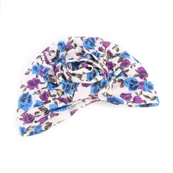 

Women Cotton Knot Flower Turban Hat Floral Geometric Boho Ethnic Chemo Cap Hijab