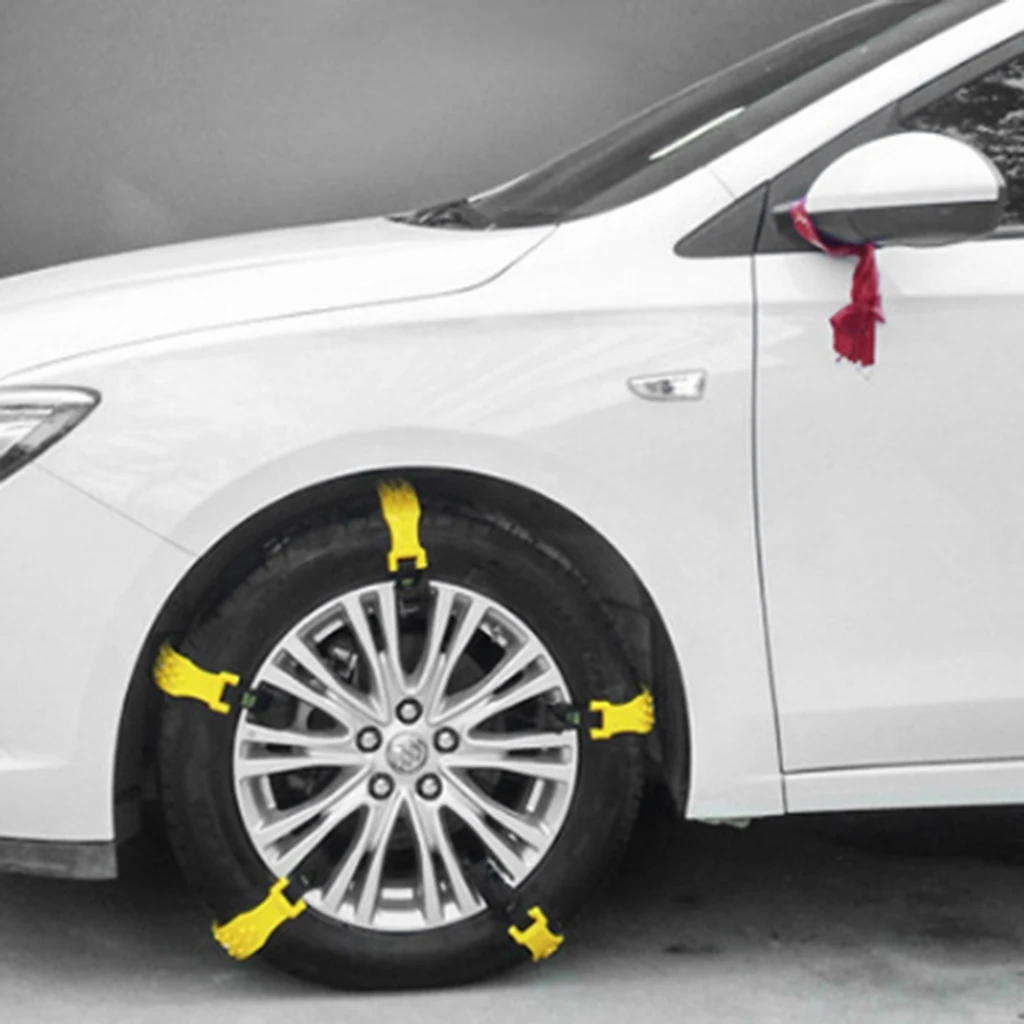 10 pcs Tire Snow Chains for Car/SUV/Trucks/ATV Emergency Chains Adjustable Security Chain for Snow Ice Mud Width:6.5-11.2 Inch