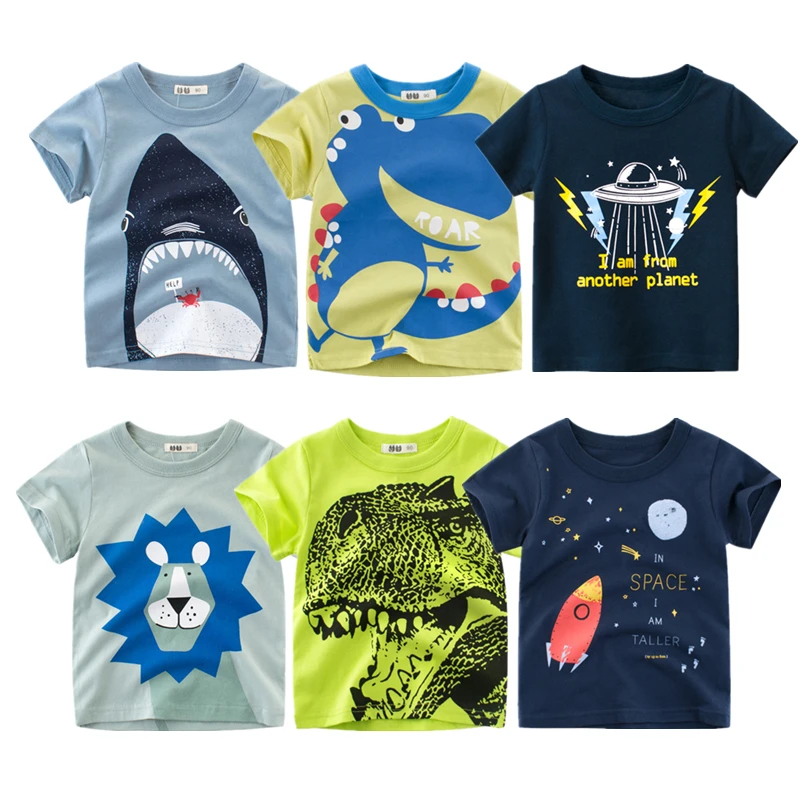 T-Shirts Toddler Baby-Girls Children Boys Cartoon Short-Sleeve Cotton Summer 2-8Y Outfit