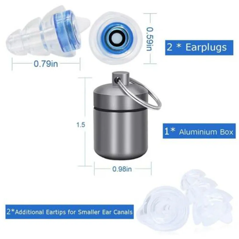 1 Pair Ear Plug Noise Cancelling Hearing Protection Earplugs for Concerts Musician Motorcycles Reusable Silicone Ear Plugs