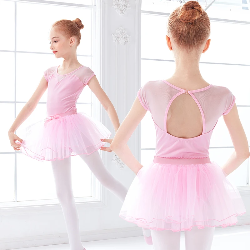 Балетное трико для девочек платье пачка танцев хлопковая сетчатая балетная