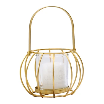 

Nordic Gold Metal Candle Holders Hanging Iron Modern Black Stand Candle Holders Lantern Table Glass Portavelas Home Decor AD50CH