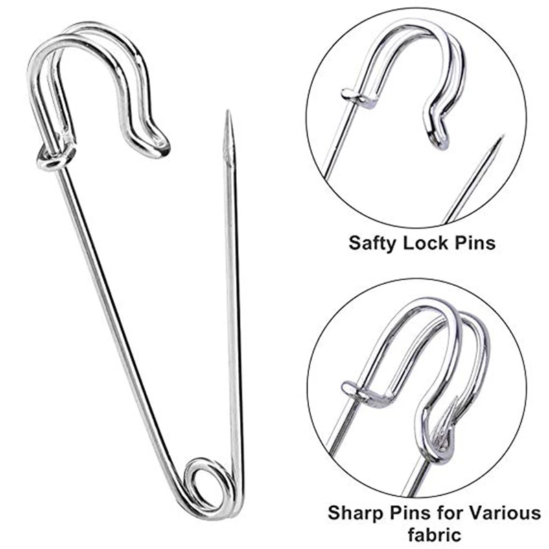 10PCS 75MM Extra Large Safety Pins Steel Blanket Pins Bulk Heavy Duty Safety  Pins Decorative for