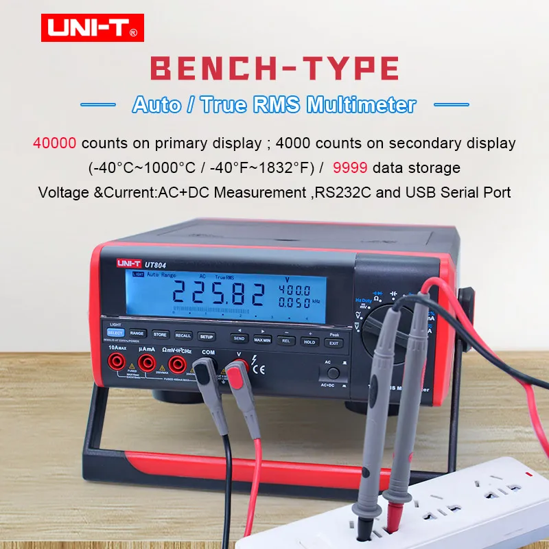 UNI T UT804 настольный цифровой мультиметр True RMS AC DC Напряжение измеритель тока